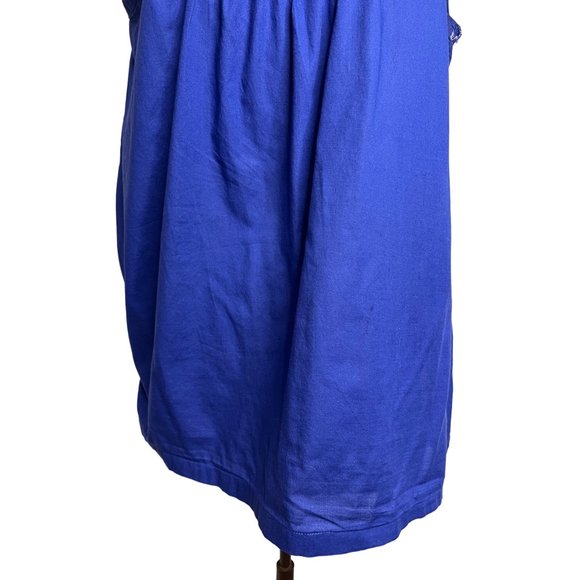 Style & Company Jeans Baby Doll Tank 12 Royal Blue Cotton Beaded Cotton - Picture 4 of 15